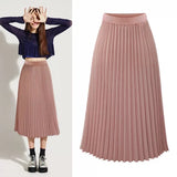 RAROVE-New Women Summer Chiffon Midi Skirt Ruffles Vintage Big Large Plus Sizes Casual Elegant Party Fashion Loose Skirts