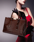 Rarove Luxury Designer Handbag Women Crocodile Pattern Leather Handbag Large Capacity Shoulder Bags Ladies Crossbody Bags Tote Bag Sac