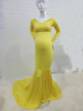 Shoulderless Maternity Dress Photography Long Pregnancy Dresses Elegence Pregnant Women Maxi Maternity Gown For Photo Shoot Prop