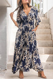 RAROVE-Summer Dresses fashion classy Floral Leaf Print V-Neck Dress