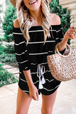 RAROVE-Spring Casual Outfit Summer Outfit Ins Style Casual Striped Frenulum Off the Shoulder Loose Jumpsuits(3 Colors)