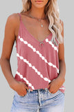 RAROVE-buissnes casual outfits woman casual spring summer outfits tank tops Fashion Casual Striped Print Split Joint V Neck Tops(6 colors)