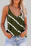 RAROVE-buissnes casual outfits woman casual spring summer outfits tank tops Fashion Casual Striped Print Split Joint V Neck Tops(6 colors)