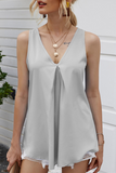 RAROVE-buissnes casual outfits woman casual spring summer outfits tank tops Casual Solid Split Joint V Neck Tops