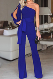RAROVE-Spring Casual Outfit Summer Outfit Ins Style Casual Solid Patchwork One Shoulder Regular Jumpsuits(7 Colors)