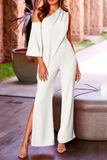 RAROVE-Spring Casual Outfit Summer Outfit Ins Style Fashion Solid Split Joint One Shoulder Boot Cut Jumpsuits(3 colors)