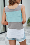 RAROVE-buissnes casual outfits woman casual spring summer outfits tank tops Casual Striped Patchwork O Neck Tops(4 colors)