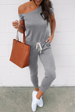 RAROVE-Spring Casual Outfit Summer Outfit Ins Style Casual Solid Draw String One Shoulder Skinny Jumpsuits(4 Colors)