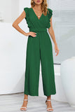 RAROVE-Spring Casual Outfit Summer Outfit Ins Style Casual Simplicity Solid With Belt V Neck Regular Jumpsuits