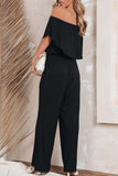 RAROVE-Spring Casual Outfit Summer Outfit Ins Style Casual Daily Solid Solid Color Off the Shoulder Regular Jumpsuits