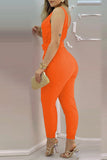 RAROVE-Spring Casual Outfit Summer Outfit Ins Style Sexy Casual Solid Backless With Belt V Neck Regular Jumpsuits(6 Colors)