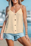 RAROVE-buissnes casual outfits woman casual spring summer outfits tank tops Casual Vacation Solid Buttons V Neck Tops