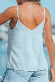 RAROVE-buissnes casual outfits woman casual spring summer outfits tank tops Casual Vacation Solid Buttons V Neck Tops