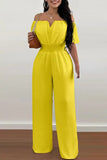 RAROVE-Spring Casual Outfit Summer Outfit Ins Style Work Celebrities Solid Solid Color Off the Shoulder Regular Jumpsuits(6 Colors)