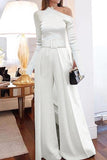 RAROVE-Spring Casual Outfit Summer Outfit Ins Style Sexy Street Solid With Belt Oblique Collar Regular Jumpsuits