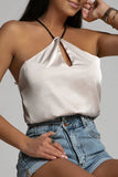 RAROVE-buissnes casual outfits woman casual spring summer outfits tank tops Sexy Solid Backless Halter Tops