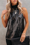 RAROVE-buissnes casual outfits woman casual spring summer outfits tank tops Sexy Solid Sequins Frenulum Tops