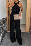 RAROVE-Spring Casual Outfit Summer Outfit Ins Style Casual British Style Solid Pocket Zipper Halter Jumpsuits