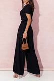 RAROVE-Spring Casual Outfit Summer Outfit Ins Style Casual Solid Metal Accessories Decoration V Neck Loose Jumpsuits
