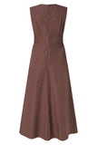 RAROVE-Summer Dresses fashion classy Linen V Neck Sleeveless Maxi Dress