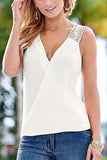 RAROVE-buissnes casual outfits woman casual spring summer outfits tank tops  Lace Chiffon Top