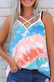 RAROVE-buissnes casual outfits woman casual spring summer outfits tank tops  Printed Tie-dye V-neck Sleeveless Vest