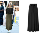 RAROVE-Summer Women's High-Quality Pleated Long Skirt, Fashion Slit Waist Belt, Long Skirt, Autumn and Winter High-Waisted Retro A-Line