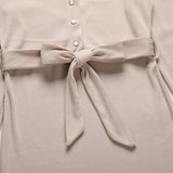 Rarove New Autumn Women Knit Midi Dress 2022 Big Girls Dresses Women's Clothes Long Sleeve Knit Bow Buttons Ribbed Cotton,#1009