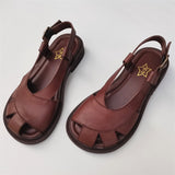RAROVE Women's Sandals Ladies Shoes Summer peep toe Summer Sandals 100% Genuine Leather Woman Flats  Gladiator Sandals
