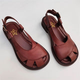 RAROVE Women's Sandals Ladies Shoes Summer peep toe Summer Sandals 100% Genuine Leather Woman Flats  Gladiator Sandals