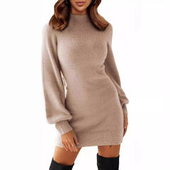 maternity dress 2024 Dress Collar Rib Long Sleeve Tight Pullover Cute Mini Sweater Dress