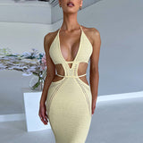 RAROVE- ins style hot selling new sexy street style pure desire halter neck wrapped chest hollow splicing lace-up dress for women