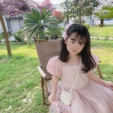 Rarove-Cute Little Girls Pearl Purses and Handbags Kawaii Kids Coin Pouch Wallet Baby Toddler Princess Crossbody Bag Gift