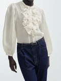 Rarove - New women's 2023 temperament fashion versatile casual retro sweet Ruili thin layered decorative translucent shirt