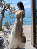 RAROVE-Graduation Gift Back to School Season Summer Dress Spring Outfit Summer Vacation Outfits Sexy Hollow Out Midi Dresses for Women Summer New Elegant Party Prom One Piece Fashion Beach Holiday Vestidos Female Clothe