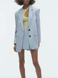 Rarove - New women's 2023 wide pleated pants skirt wide version suit coat lapel long sleeve loose straight sleeve suit coat