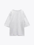 Rarove- New Women's Temperament Fashion Casual Versatile Drop Shoulder Short Sleeve Crew Neck Short Sleeve Sweater