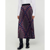 Rarove  Fall/Winter Geometric Print Pleated Half-body Skirt For Woman Cheap Women's Clothing