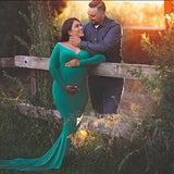 RAROVE-Cotton Maternity Photography Props Maternity Gown Dress Off Shoulder Sexy Women Pregnancy Maxi Dresses For Photo Shooting