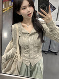 Rarove-2024 Spring Fashion Slim Top Women Chic V-neck Soft Solid Single Breasted Knit Cardigan Female Spring New Fashion Long Sleeves Knitwears Lady