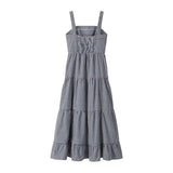 RAROVE-2024 Spring New Product Women's Fashion Casual Slim Fit Plaid Embroidered Hanging Strap Dress