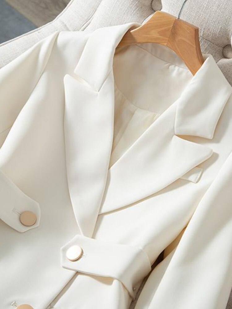 Rarove 2023 Suit Coat Women's Spring Autumn New Fashion White Blouse Blazers for Women Chic and Elegant Woman Jacket Casual Slim