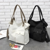 Rarove-Canvas Bags for Women Handbag Shoulder Bag Large Capacity Solid Color Totes Shopper Bags Casual Female Cross Body Bag