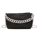 Rarove-Luxury Designer Shiny Shoulder Bag Shining Evening Clutches Handbag Party Purses Gold Silver 2024 New Women's
