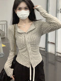 Rarove-2024 Spring Fashion Slim Top Women Chic V-neck Soft Solid Single Breasted Knit Cardigan Female Spring New Fashion Long Sleeves Knitwears Lady