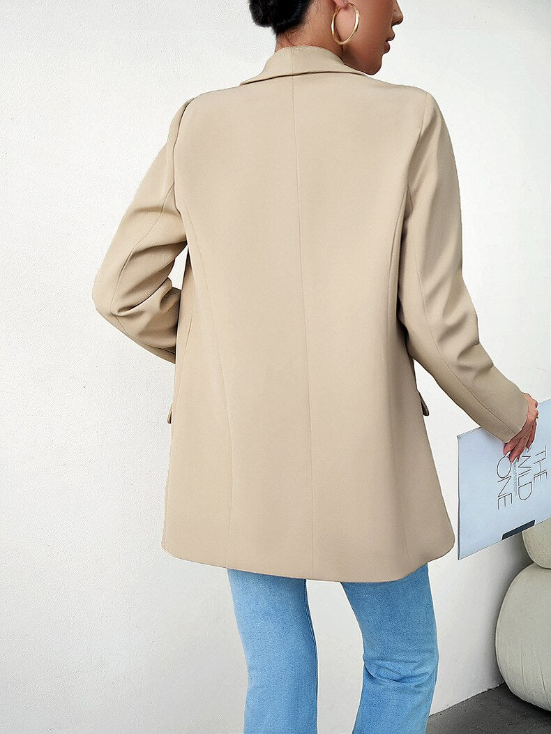 Rarove   Women's Tops Coat Temperament Commuter Blazer Regular Sleeve Blazer Collar Solid Color Thin Blazer Jacket Women Clothing