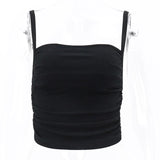RAROVE 2000S Aesthetics Black Sexy Backless Straps Tanks Top Summer Sleeveless Crop Tops Slim Camis Vest Women Basic Streetwear