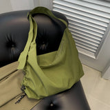 Rarove-Autumn and winter new washed nylon large capacity drawstring leisure wandering Tote bag
