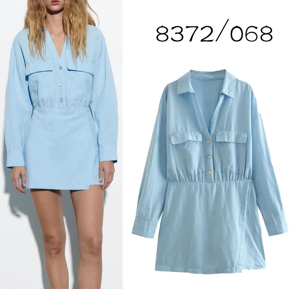 Rarove - New style women's casual retro 2023 sweet Ruili thin waist linen blended short shirt jumpsuit 8372068