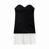 RAROVE-2024 Spring New Product Women's Fashionable Style Slim Fit Velvet Bra Panel Mini Dress